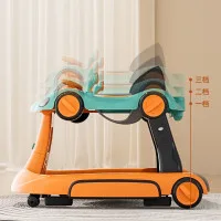 Multifunctional Comfortable Music Baby Walker Assistant Car Shape Baby Walker With Push Handle