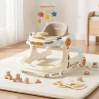 Anti-O-Legs Foldable Baby Walker with Music, Adjustable Height & Safety Wheels for Toddlers