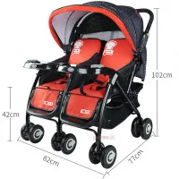 BAOBAOHAO 703A Twins Baby Stroller