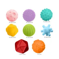 Huanger 8pcs Multi Set Develop Baby's Tactile Silicon Soft Sensory Balls Baby Texture Sensory Ball Toys