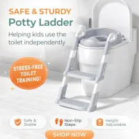 Potty Trainer Commode | With Ladder | Foldable | 2 In 1