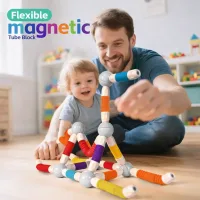 Magnetic Constructor Building Sticks with Flexible Tubes for Kids | 