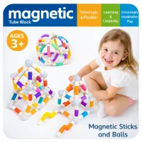 Magnetic Constructor Building Sticks with Flexible Tubes for Kids | 