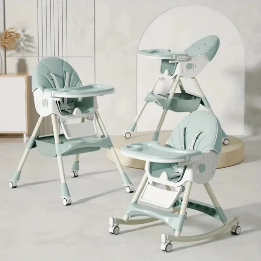 Rocking Horse Baby Feeding Chair | Height Adjustable, Seat Reclyning System, Rocking Horse | Solid Paste