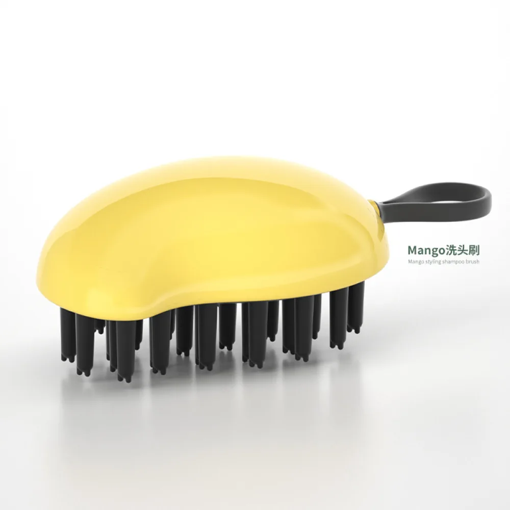Baby Shampooing Brush Massage Brush Mango Shape -Yellow Color