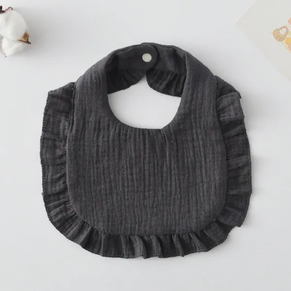 Korean Style Baby Feeding Bib | 0-1 Year | Solid Black