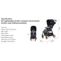 Baobaohao A2 Baby Stroller–Lightweight, Foldable, One-Click Folding, Reclining Seat