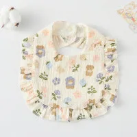 4 Pcs Korean Style Baby Feeding Bib | 0-1 Year | Random Print