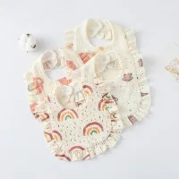 4 Pcs Korean Style Baby Feeding Bib | 0-1 Year | Random Print