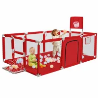 Playpen Large Playpen for twin, with Basketball Hoop, Comes with Bracket and 30 Ball | Large Size (China)